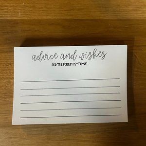 Baby Shower Parents to Be Advice and Wishes cards QTY 50